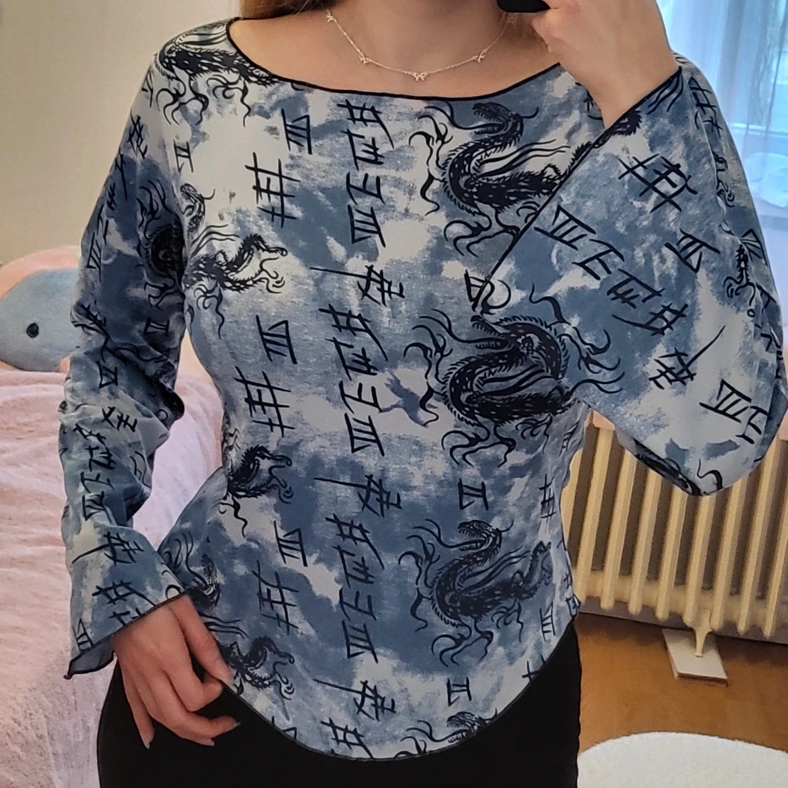 Haut vintage imprimés asiatiques